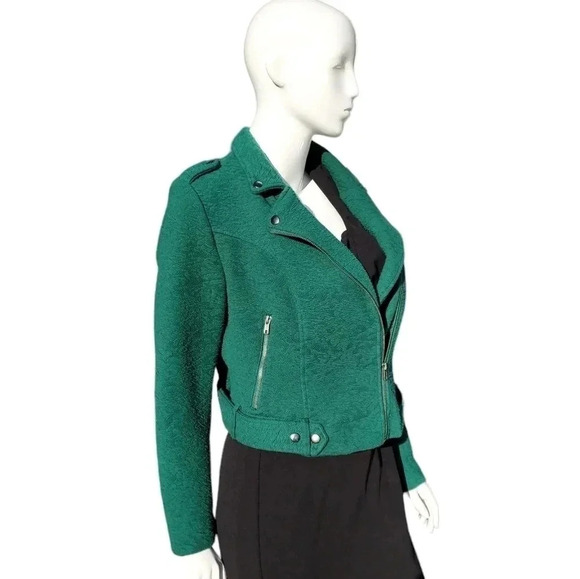 Torrid Textured Knit Moto Jacket Green Size 0 - Picture 2 of 13